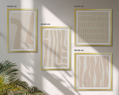 Wall art set Abstract boho patterns shapes