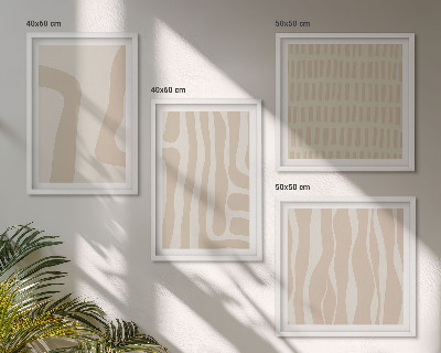 Wall art set Abstract boho patterns shapes
