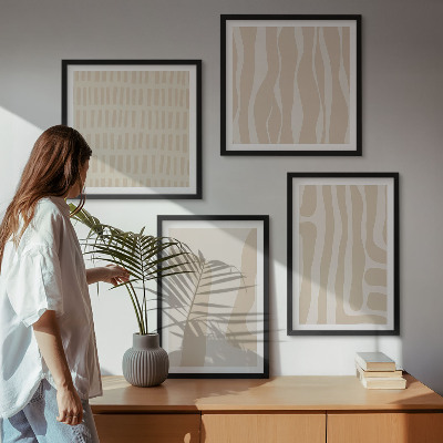 Wall art set Abstract boho patterns shapes