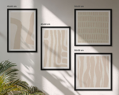 Wall art set Abstract boho patterns shapes