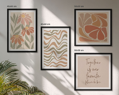 Set of 4 wall art pieces Pastel abstract flowers