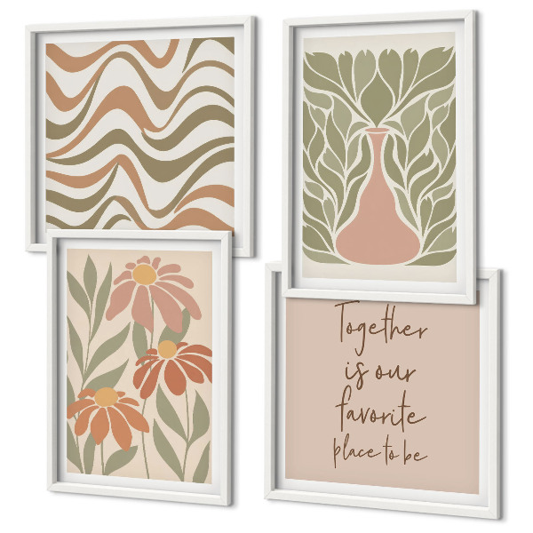 Multi-piece wall decor set Pastel abstract flowers