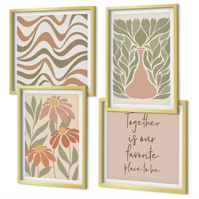 Multi-piece wall decor set Pastel abstract flowers