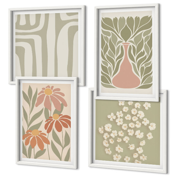 Wall art set Floral minimalist boho