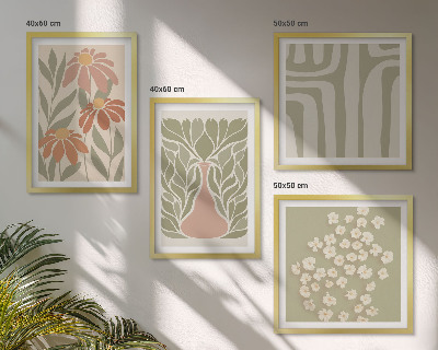 Wall art set Floral minimalist boho