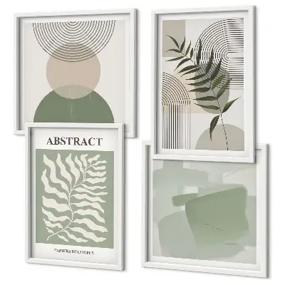 Botanical boho abstractions wall art set