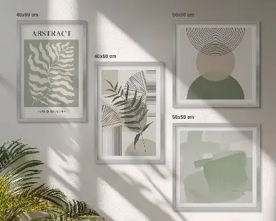 Botanical boho abstractions wall art set