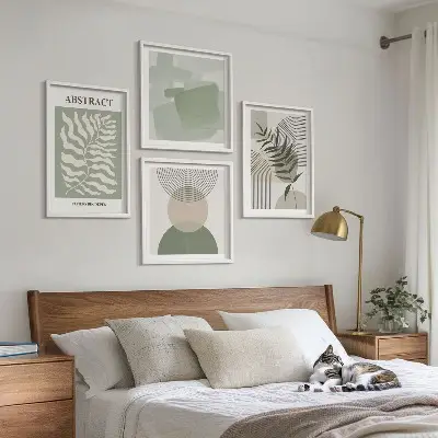Botanical boho abstractions wall art set
