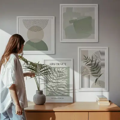 Botanical boho abstractions wall art set