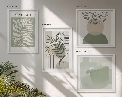 Botanical boho abstractions wall art set