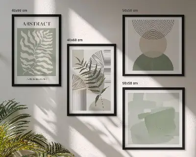 Botanical boho abstractions wall art set