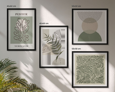 Set of 4 wall art pieces Geometric botanical patterns