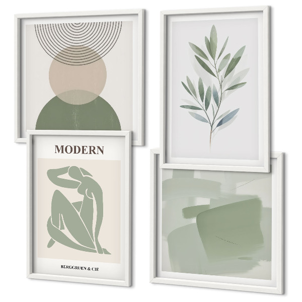 Multi-piece wall decor set Stylish abstract plant graphics