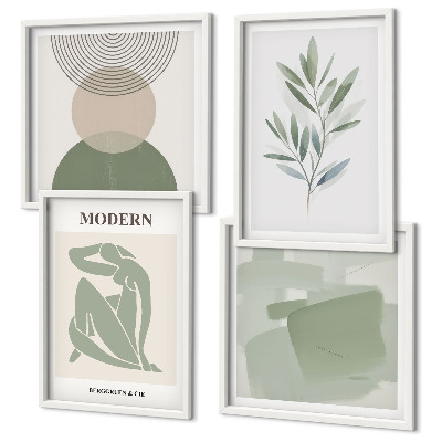 Multi-piece wall decor set Stylish abstract plant graphics