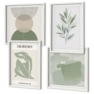 Multi-piece abstract plant wall art set stylish plant graphics