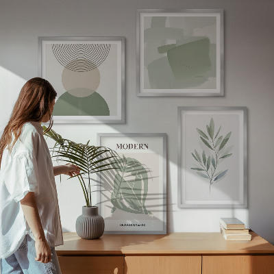 Multi-piece wall decor set Stylish abstract plant graphics