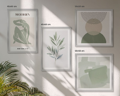 Multi-piece wall decor set Stylish abstract plant graphics