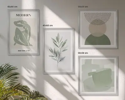 Multi-piece abstract plant wall art set stylish plant graphics