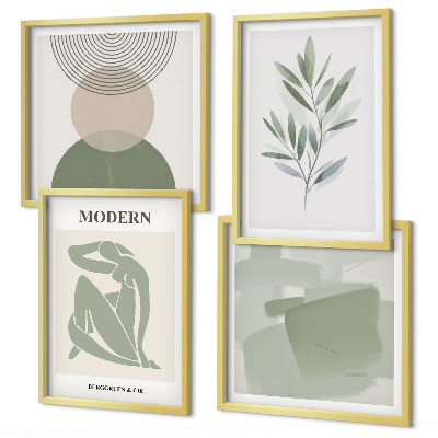 Multi-piece wall decor set Stylish abstract plant graphics