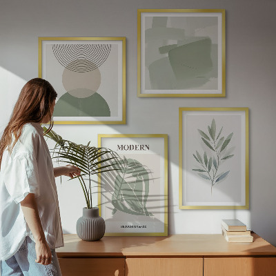 Multi-piece wall decor set Stylish abstract plant graphics