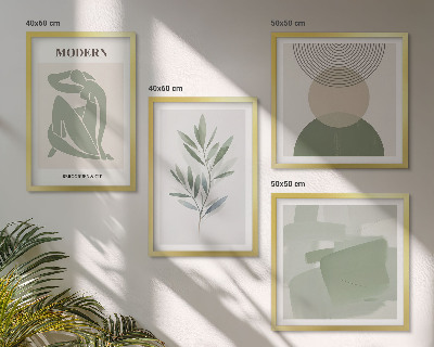 Multi-piece wall decor set Stylish abstract plant graphics