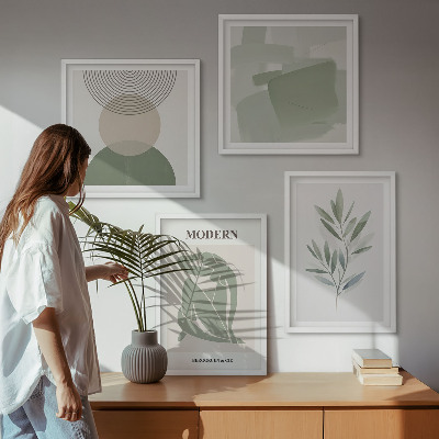 Multi-piece wall decor set Stylish abstract plant graphics