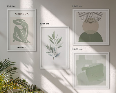 Multi-piece wall decor set Stylish abstract plant graphics