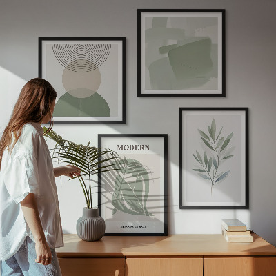 Multi-piece wall decor set Stylish abstract plant graphics
