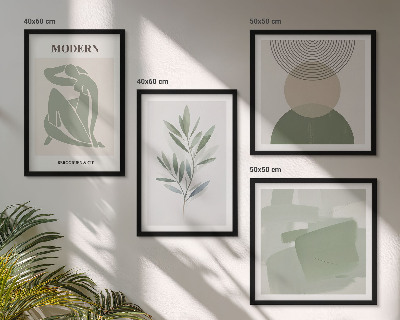 Multi-piece wall decor set Stylish abstract plant graphics