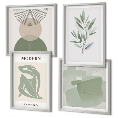 Multi-piece wall decor set Stylish abstract plant graphics