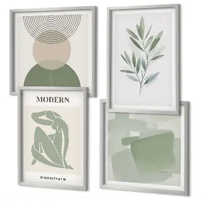 Multi-piece abstract plant wall art set stylish plant graphics