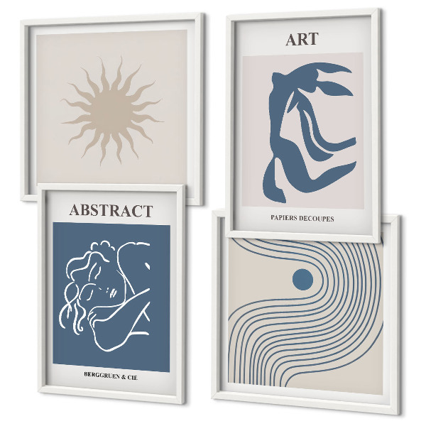 Set of 4 wall art pieces Matisse's stylish abstract patterns