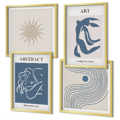 Set of 4 wall art pieces Matisse's stylish abstract patterns