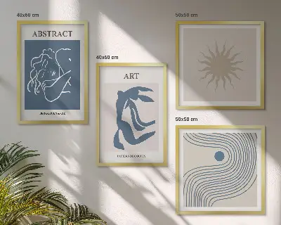 Matisse abstract pattern wall art set set of 4 pieces