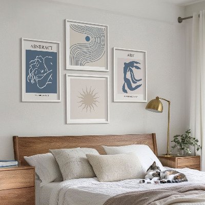 Set of 4 wall art pieces Matisse's stylish abstract patterns