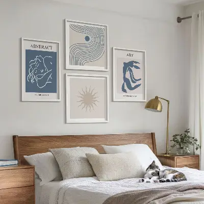 Matisse abstract pattern wall art set set of 4 pieces