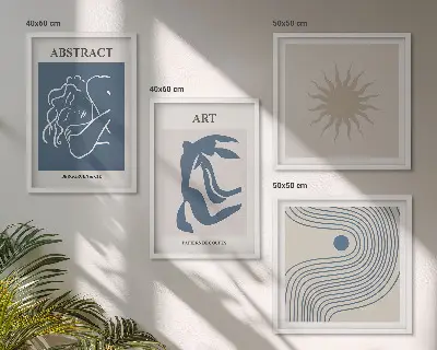 Matisse abstract pattern wall art set set of 4 pieces