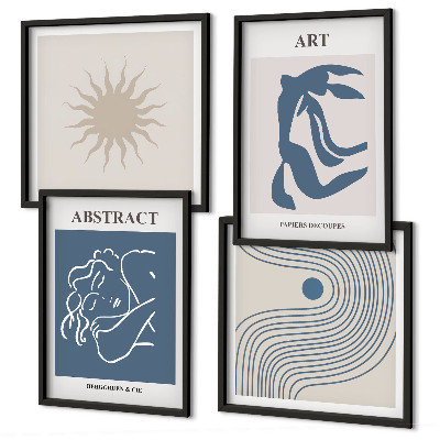 Set of 4 wall art pieces Matisse's stylish abstract patterns