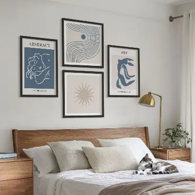 Matisse abstract pattern wall art set set of 4 pieces