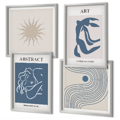 Set of 4 wall art pieces Matisse's stylish abstract patterns