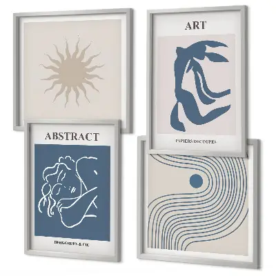 Matisse abstract pattern wall art set set of 4 pieces