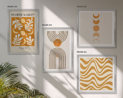 Multi-piece wall decor set Geometric plant patterns
