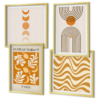 Multi-piece wall decor set Geometric plant patterns
