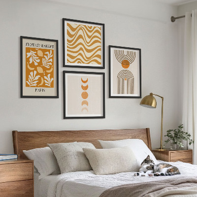 Multi-piece wall decor set Geometric plant patterns