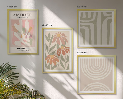 Wall art set Abstract plant shapes