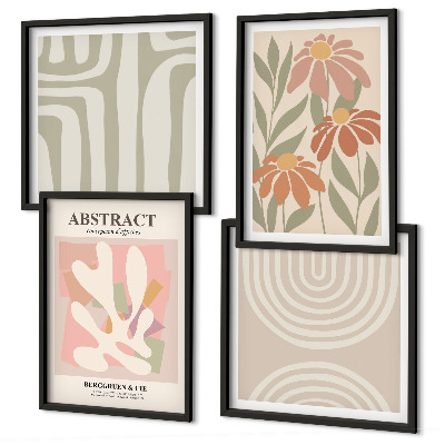 Wall art set Abstract plant shapes