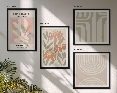 Wall art set Abstract plant shapes