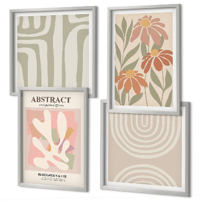 Wall art set Abstract plant shapes