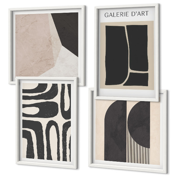Set of 4 wall art pieces Abstract minimalist posters