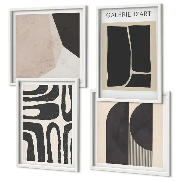 Abstract minimalist posters set of 4 wall art pieces